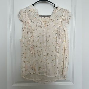 NWT Versona White Blouse with Flowers